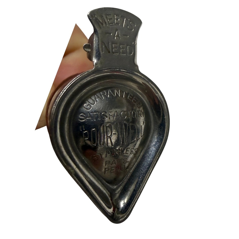 Vintage Meets-A-Need Pour-Well Stainless Steel Jar Spout Kitchen Gadget